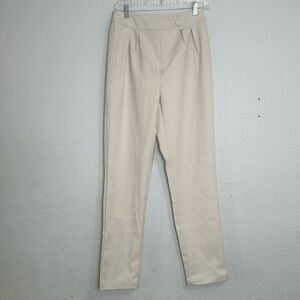 NEW 4th + Reckless Ivory Cream Asymmetrical Button Pants Womens 6 Tall High Rise